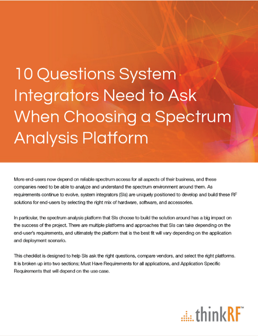 ThinkRF - Whitepaper Checklist: questions to answer before choosing a spectrum analysis platform